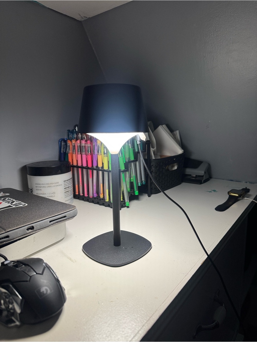 Rechargeable Table Lamp with 3 Colors Stepless Dimmable Shower Lamp Waterproof